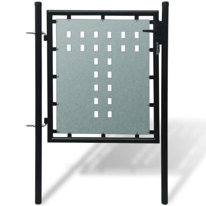 Poartă de gard cu o ușă, negru, 100x150 cm GartenMobel Dekor