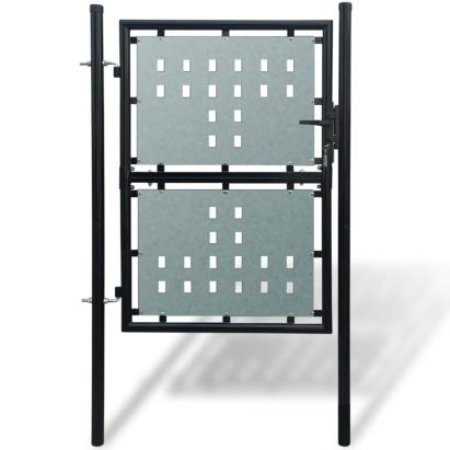 Poartă de gard cu o ușă, negru, 100x250 cm GartenMobel Dekor