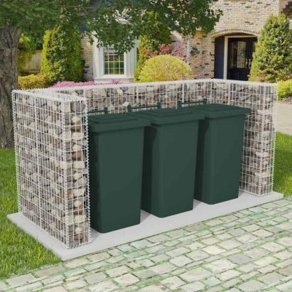 Gabion triplu îngrădire pubelă, oțel, 250 x 100 x 120 cm  GartenMobel Dekor