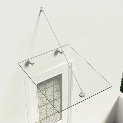 Copertină sticlă securizată VSG pentru intrare, 90x75 cm, oțel GartenMobel Dekor