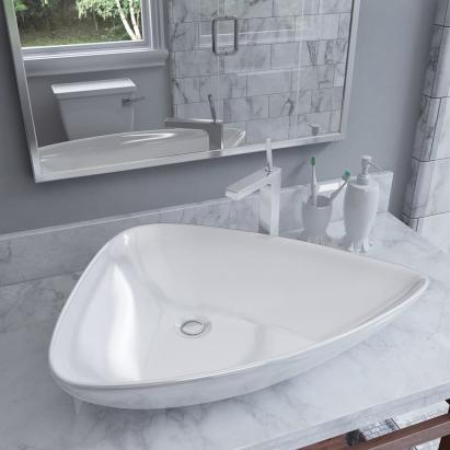 Chiuvetă din ceramică, alb, 645 x 455 x 115 mm, triunghi  GartenMobel Dekor