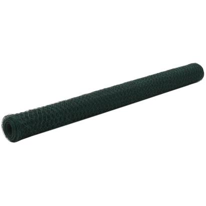 Plasă de sârmă găini, verde, 25 x 1,5 m, oțel cu înveliș PVC GartenMobel Dekor