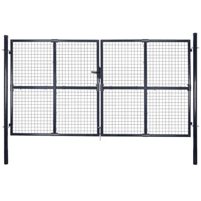Poartă din plasă de grădină, gri, 289x200 cm, oțel galvanizat GartenMobel Dekor