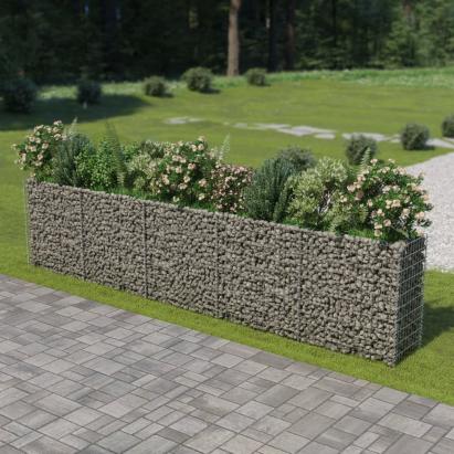 Strat înălțat gabion, 450 x 50 x 100 cm, oțel galvanizat GartenMobel Dekor