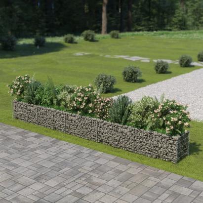 Strat înălțat gabion, 450 x 50 x 50 cm, oțel galvanizat GartenMobel Dekor