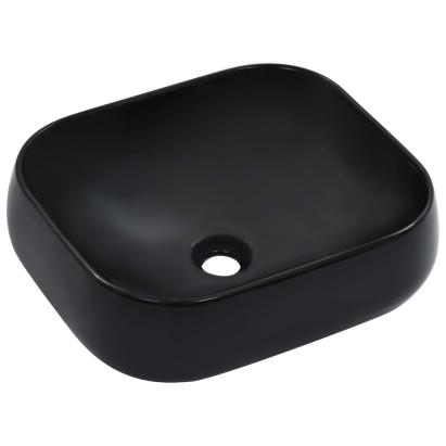 Chiuvetă de baie, negru, 44,5x39,5x14,5 cm, ceramică GartenMobel Dekor