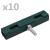 Conector în formă de U grilaj grădină, 10 seturi, verde GartenMobel Dekor