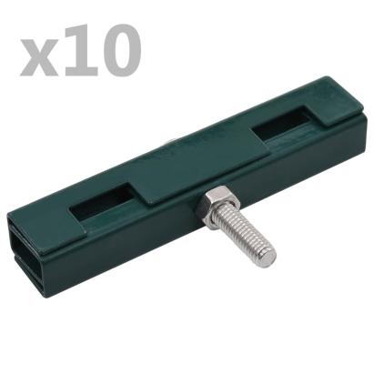 Conector în formă de U grilaj grădină, 10 seturi, verde GartenMobel Dekor
