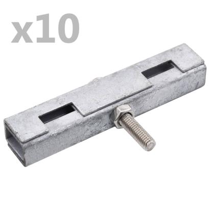 Conector în formă de U grilaj grădină, 10 seturi, argintiu GartenMobel Dekor