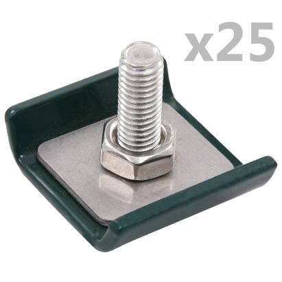 Conector grilaj din plasă, verde, 25 seturi GartenMobel Dekor