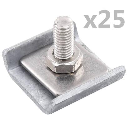 Conector grilaj din plasă, argintiu, 25 seturi GartenMobel Dekor