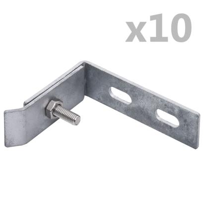 Conector de colț de perete, 10 seturi, argintiu GartenMobel Dekor