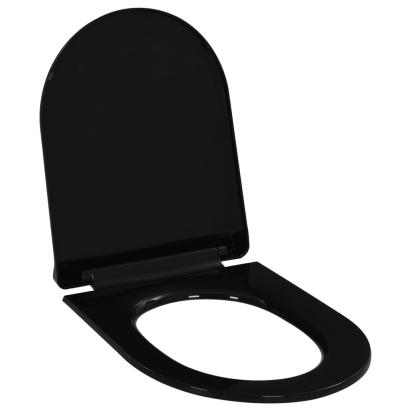 Capac WC cu închidere silențioasă, eliberare rapidă, negru GartenMobel Dekor