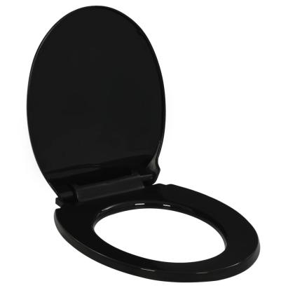 Capac WC cu închidere silențioasă, eliberare rapidă, negru GartenMobel Dekor