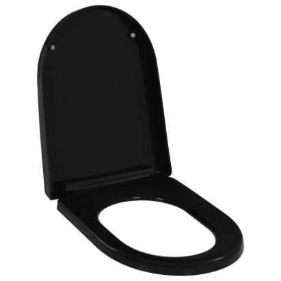 Capac WC cu închidere silențioasă, eliberare rapidă, negru GartenMobel Dekor