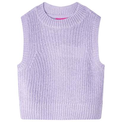 Vestă pulover pentru copii tricotată, liliac deschis, 140 GartenMobel Dekor