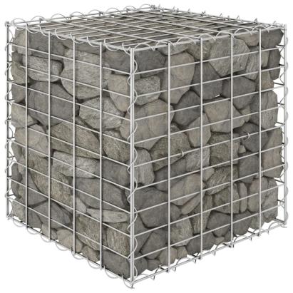 Strat înălțat cub gabion, 50 x 50 x 50 cm, sârmă de oțel GartenMobel Dekor