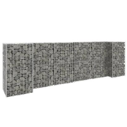Jardinieră gabion în formă de H, 260 x 40 x 80 cm, sârmă oțel GartenMobel Dekor