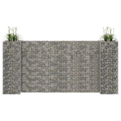 Jardinieră gabion în formă de H, sârmă oțel, 260 x 40 x 120 cm GartenMobel Dekor