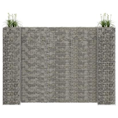 Jardinieră gabion în formă de H, 260 x 40 x 200 cm, sârmă oțel  GartenMobel Dekor