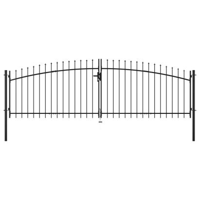 Poartă de gard cu uși duble, cu vârfuri de suliță, 400 x 175 cm GartenMobel Dekor