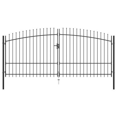 Poartă de gard cu două uși, cu vârfuri de suliță, 400 x 225 cm GartenMobel Dekor