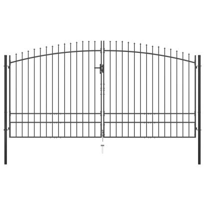 Poartă de gard cu două uși, cu vârfuri de suliță, 400 x 248 cm GartenMobel Dekor