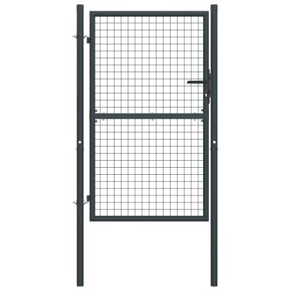 Poartă de grădină din plasă, gri, 100x200 cm, oțel galvanizat GartenMobel Dekor