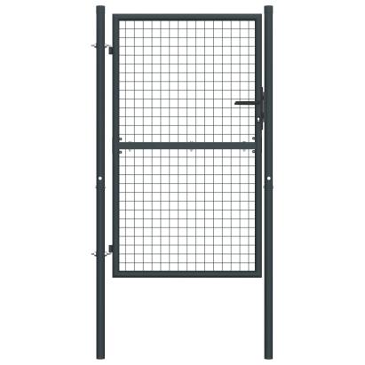 Poartă de gard din plasă, gri, 100 x 225 cm, oțel galvanizat GartenMobel Dekor