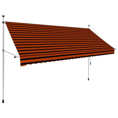 Copertină retractabilă manual, portocaliu și maro, 300 cm GartenMobel Dekor