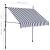 Copertină retractabilă manual cu LED, albastru & alb, 200 cm GartenMobel Dekor