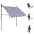 Copertină retractabilă manual cu LED, albastru & alb, 200 cm GartenMobel Dekor