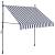 Copertină retractabilă manual cu LED, albastru & alb, 200 cm GartenMobel Dekor