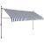Copertină retractabilă manual cu LED, albastru & alb, 350 cm GartenMobel Dekor