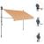Copertină retractabilă manual cu LED, galben & albastru, 300 cm GartenMobel Dekor