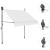 Copertină retractabilă manual cu LED, crem, 100 cm GartenMobel Dekor