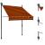 Copertină retractabilă manual cu LED, portocaliu & maro, 150 cm GartenMobel Dekor