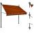 Copertină retractabilă manual cu LED, portocaliu & maro, 200 cm GartenMobel Dekor