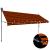 Copertină retractabilă manual cu LED, portocaliu & maro, 400 cm GartenMobel Dekor