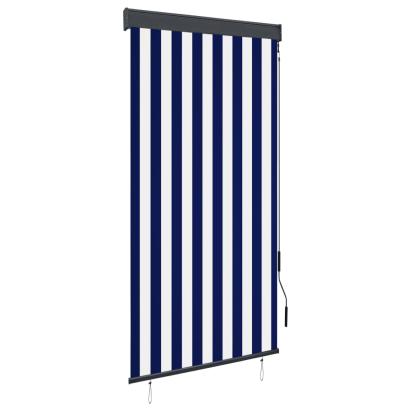 Jaluzea tip rulou de exterior, albastru și alb, 80 x 250 cm GartenMobel Dekor