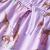 Rochie de copii, mâneci cu volane șnur talie, lila 92 GartenMobel Dekor