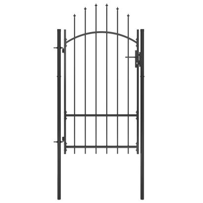 Poartă de grădină, negru, 1 x 2,2 m, oțel GartenMobel Dekor