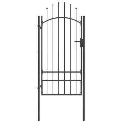 Poartă de grădină, negru, 1 x 2,5 m, oțel GartenMobel Dekor