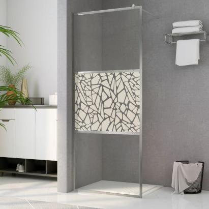 Paravan de duș walk-in, 115 x 195 cm, sticlă ESG, model piatră GartenMobel Dekor