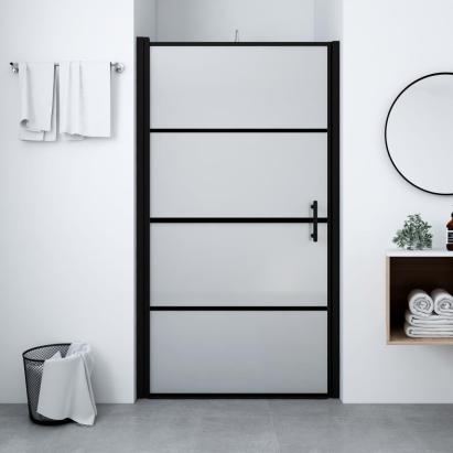 Ușă de duș, negru, 91 x 195 cm, sticlă securizată mată GartenMobel Dekor