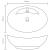 Chiuvetă lux cu preaplin gri închis mat 58,5x39cm ceramică oval  GartenMobel Dekor