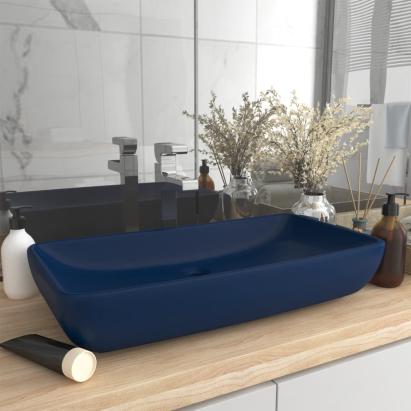 Chiuvetă dreptunghiulară lux, albastru mat, 71x38 cm, ceramică GartenMobel Dekor