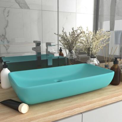 Chiuvetă dreptunghiulară lux verde deschis 71x38 cm ceramică GartenMobel Dekor