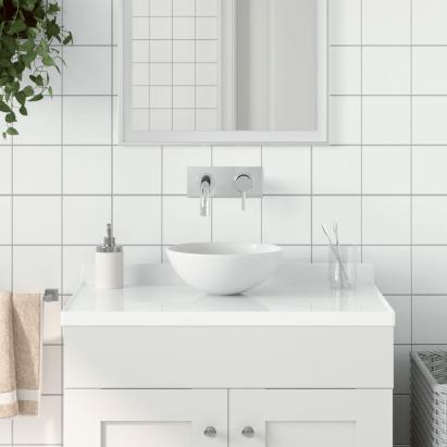 Chiuvetă de baie, alb mat, ceramică, rotund GartenMobel Dekor