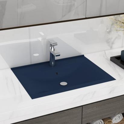 Chiuvetă baie lux orificiu robinet albastru 60x46 cm ceramică GartenMobel Dekor